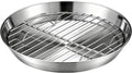 Baking tray for air fryer - Air fryer baking pan - Air fryer accessories - Baking tray with rack - Made of 304 stainless steel - 25 cm
