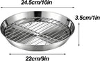 Baking tray for air fryer - Air fryer baking pan - Air fryer accessories - Baking tray with rack - Made of 304 stainless steel - 25 cm
