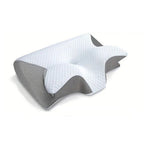 Viscoelastic Neck Pillow, Ergonomic Contour 2-in-1 Neck Pain Orthopedic Pillow, Contour Support Pillow, 1 Unit Light Gray None No, Light gray