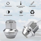 Aluminum Wheel Nuts. M12 X 1.5 Conical 19mm Hex Replacement for Ford Alloy Wheels (Silver)