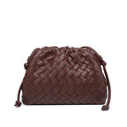 Cloud Backpack 2024 New Style Bag Ladies Cow Leather Crinkle Dumpling Bag Ladies Handbag Shoulder Bag MJ51 Wine Red 22*9*14cm