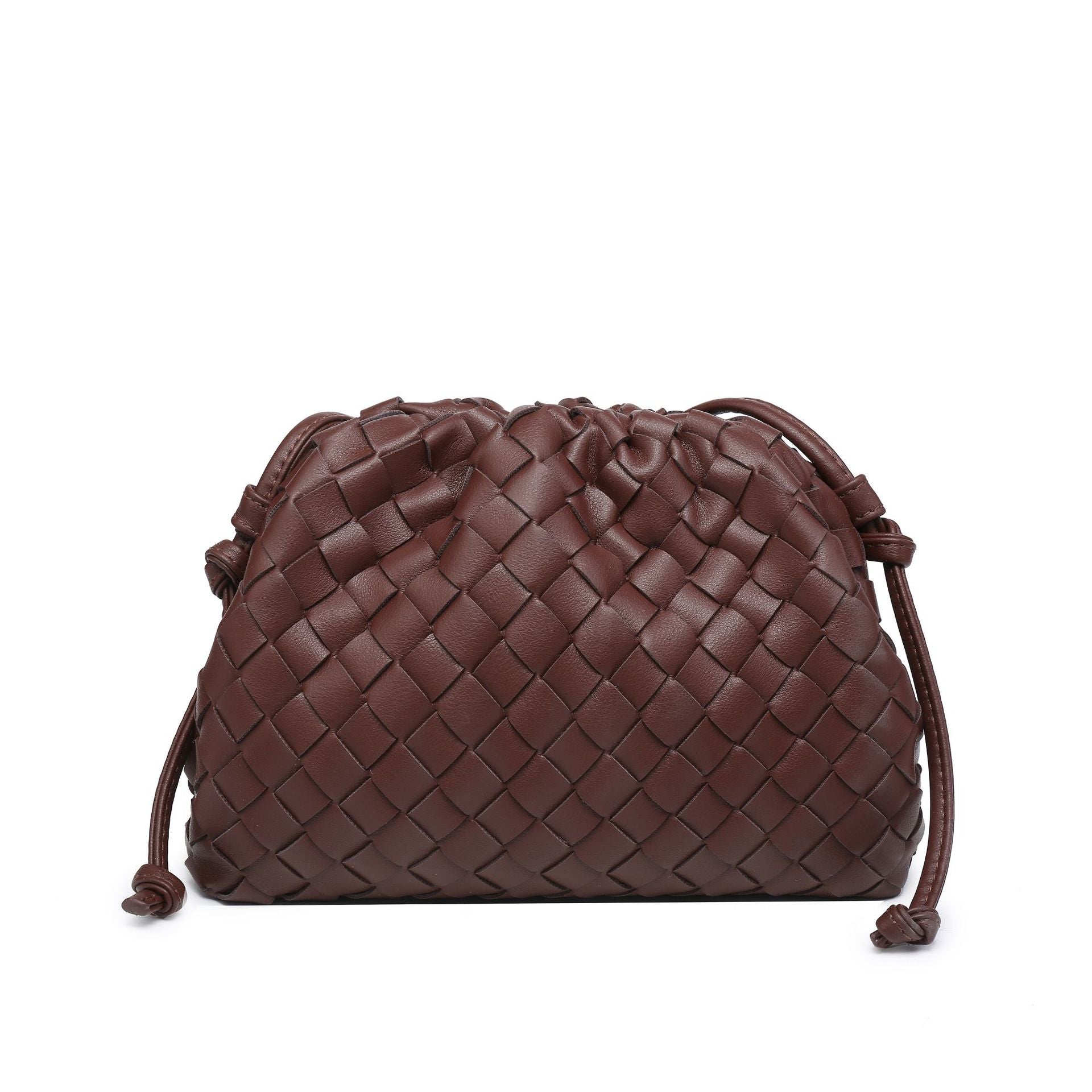 Cloud Backpack 2024 New Style Bag Ladies Cow Leather Crinkle Dumpling Bag Ladies Handbag Shoulder Bag MJ51 Wine Red 22*9*14cm