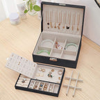 Jewelry Box Jewelry PU Leather Storage Box (Black)