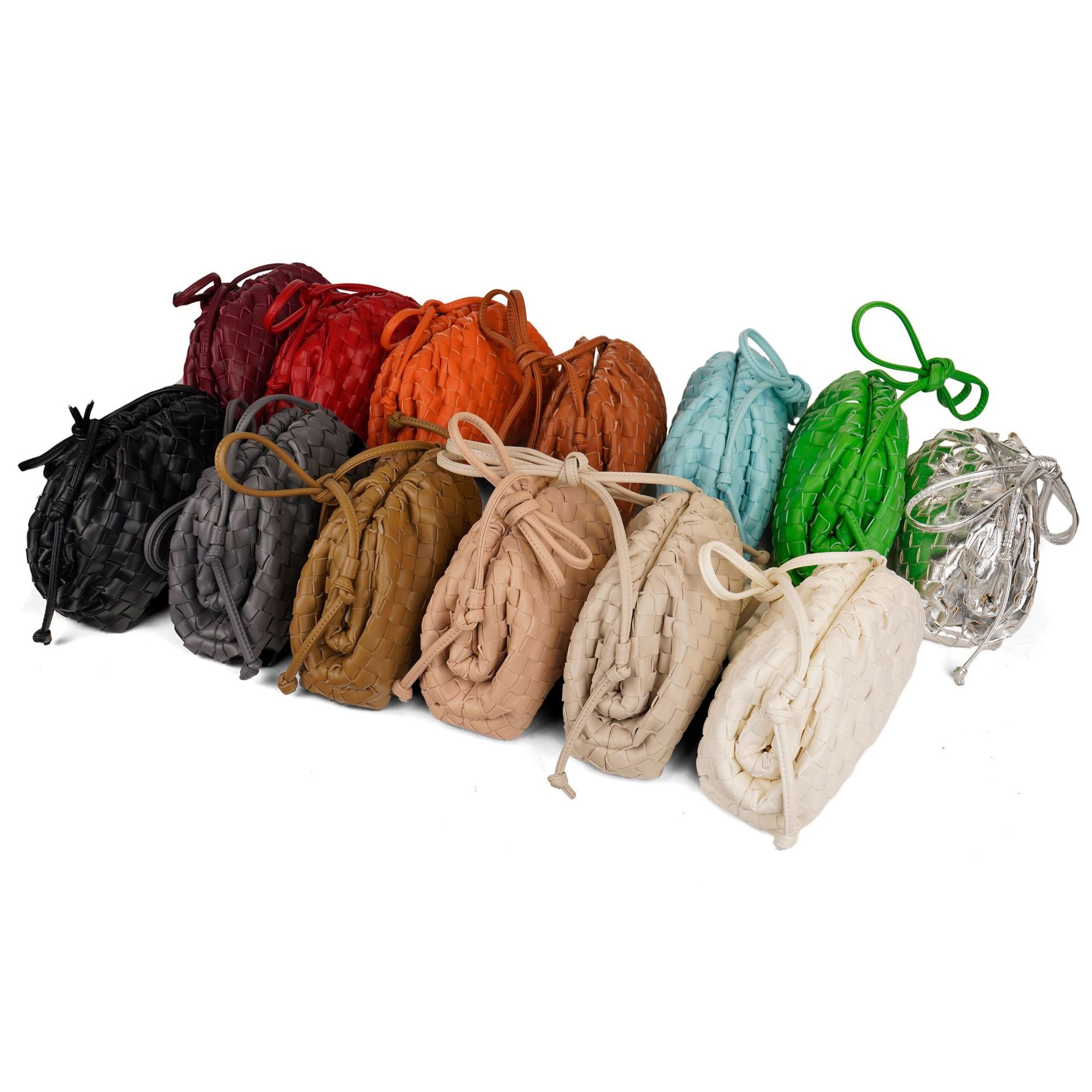 Cloud Backpack 2024 New Style Bag Ladies Cow Leather Crinkle Dumpling Bag Ladies Handbag Shoulder Bag MJ51 White 22*9*14cm