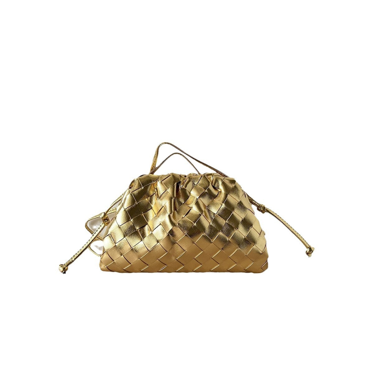 Cloud Backpack 2024 New Style Bag Ladies Cow Leather Crinkle Dumpling Bag Ladies Handbag Shoulder Bag MJ51 White 22*9*14cm