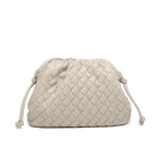 Cloud Backpack 2024 New Style Bag Ladies Cow Leather Crinkle Dumpling Bag Ladies Handbag Shoulder Bag MJ51 White 22*9*14cm