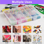 18-Compartment Snack Box, 2 Pieces Snack Plates with Lids for Candy, Nuts, Snacks, Adjustable Plastic Storage Box for Jewelry, Transparent Sorting Boxes 18 compartments-2 pieces