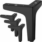 Set of 4 Furniture Legs Loads Up to 600 kg, 17 cm Modern Metal Triangular Table Legs, Hairpin Furniture Legs for Cabinets, Sofas, Black ( cm) cm 10