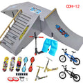 STASHABLES Finger Skateboard Ramp Set Finger Skatepark Kit 16 Piece Skate Park Kit Including Skateboards, Ramps, Scooters, Skates, Bikes and Wheels