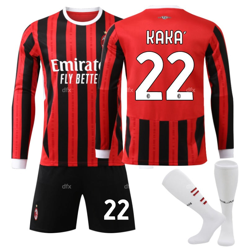 AC Milan Kids Home Kit 2024-2025 Autumn & Winter No. 22 Socks 3XL KAKA No 11 socks 3XL
