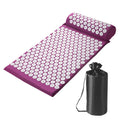 Acupressure Mat and Pillow Set with Bag Acupuncture Mat for Neck and Back Pain, Muscle Relaxation Stress Relief, Sciatica Pain Relief Pillow - Purple