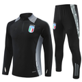 2425 New football training clothes with half zipper autumn winter set for adults and children Italy/Black Italy/Black Italy/Black M