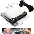 Waterproof Clear PVC Tarpaulin Overlay Panel Roof with Eyelets and Rope 2 x 3m