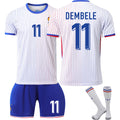 France 2024 national team jersey football shirt UEFA Euro edition home kids adult set no. 11 DEMBELE With socks XXL
