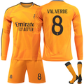 2425 Real Madrid Football Shirt No. 5 Bellingham 7 Vinicius Jr. Long Sleeve Football Shirt Set for Adults and Kids No. 8 VALVERDE No.8 VALVERDE S