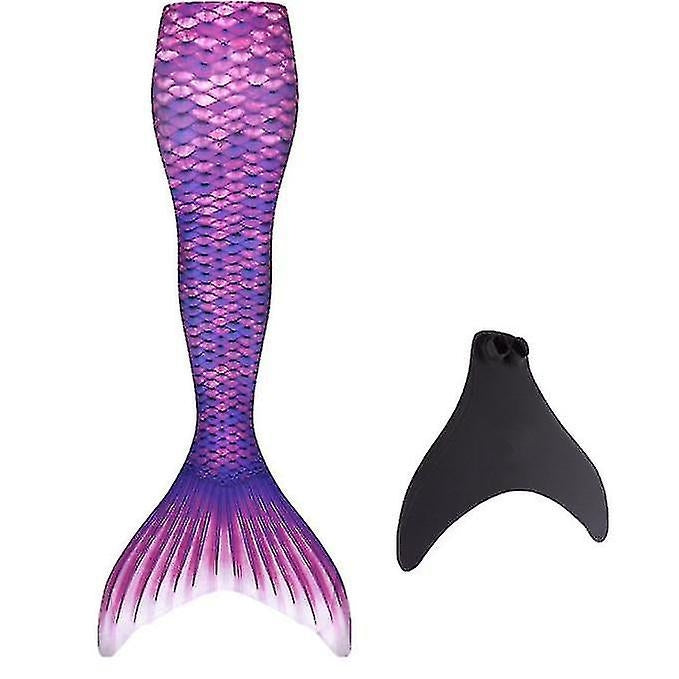 Children's durable mermaid tail for swimming, Monofin included - Perfect purple adult S