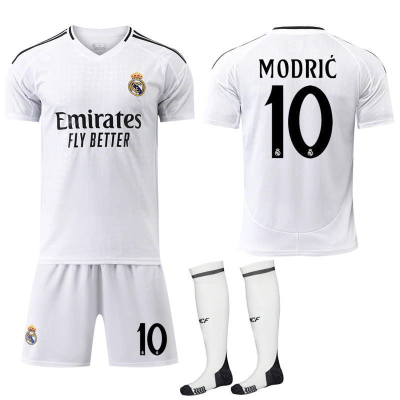 Real Madrid Home Shirt Kids & Adults Football Shirt With Socks No.10 Modric 2024-2025 No.10 Modric XXL