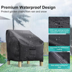 Garden Furniture Covers, Waterproof, 2-Pack, Lawn Mower Chair Covers 600D Heavy Duty Oxford Fabric, Large Covers for Lounge Chairs with Deep Seat