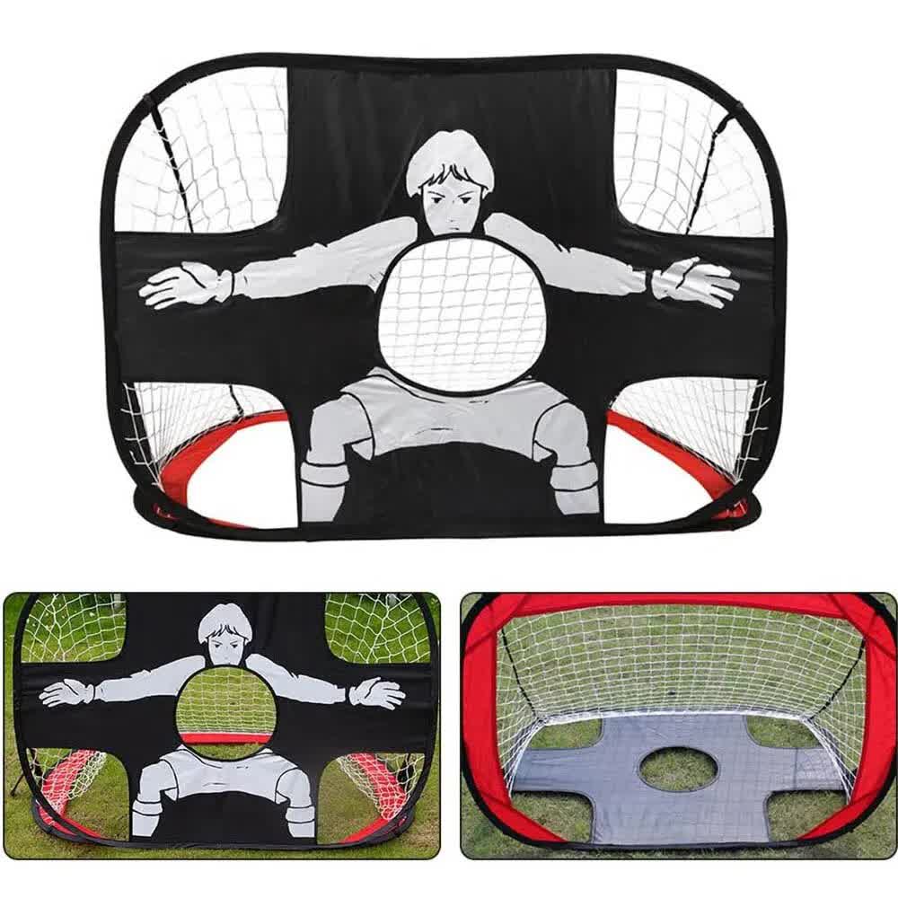 Foldable Nylon Soccer Goal for Children and Adults, Soccer Goal for Playground, Garden, Indoor and Outdoor Red