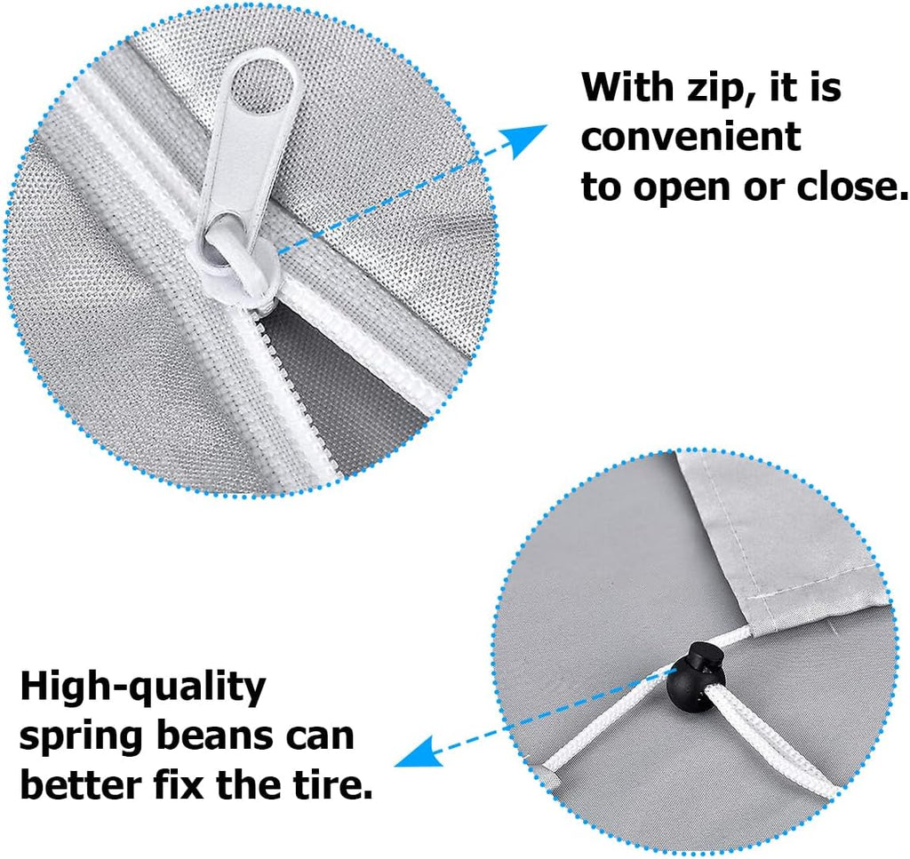 Tire Storage Cover, Universal Tire Cover for 4 Tires, Car Spare Tire Tire Storage Bag Case Protection (Silver)