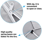 Tire Storage Cover, Universal Tire Cover for 4 Tires, Car Spare Tire Tire Storage Bag Case Protection (Silver)