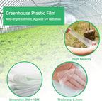 (Special Offer) 2x6m Polyethylene Greenhouse Film, Transparent, Extra Thick Garden Film for Foil Tunnels 10 m