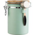(Green) Coffee Container - Coffee Jar - 1.8L - Coffee Container Storage Jar - Coffee Container - Airtight Coffee Container with CO2 Valve - green green