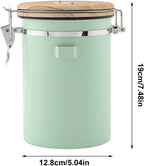 (Green) Coffee Container - Coffee Jar - 1.8L - Coffee Container Storage Jar - Coffee Container - Airtight Coffee Container with CO2 Valve - green green