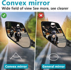 Motorcycle mirror, pair of universal rearview mirrors, suitable