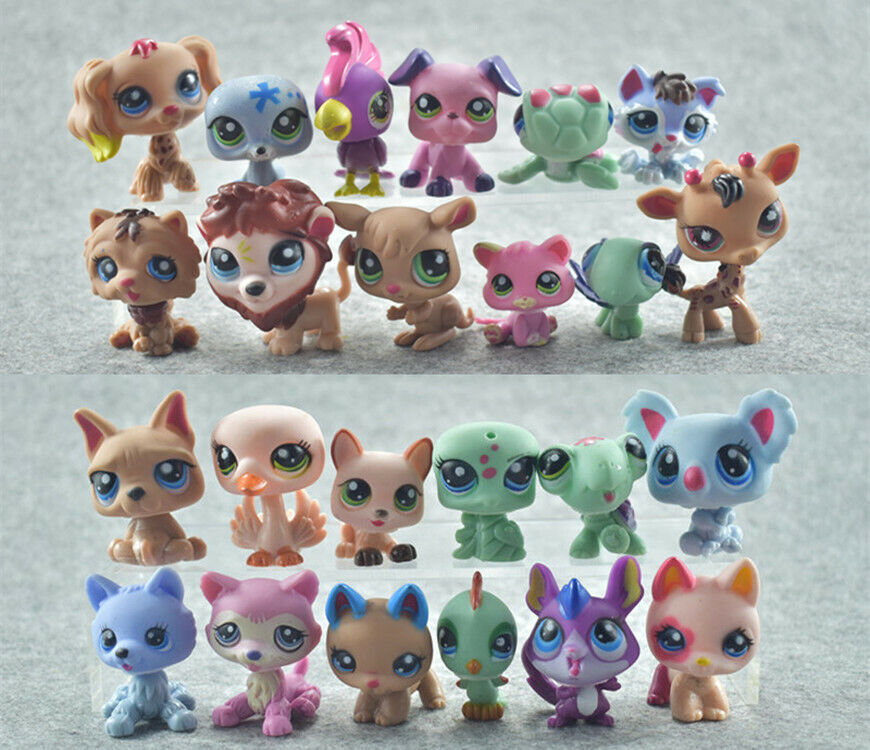24 pcs Littlest Pet Shop Large Pack Pets LPS Dogs Cats Monkeys Bears Lions Toy