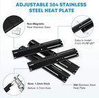 TCGG-4pcs Adjustable Heat Spreaders, 30-53cm Heating Plate Gas Grill Set Grill Accessories for Most Gas Grills Universal Replacement Part