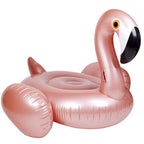 New pvc thickened flamingo inflatable floating row swimming pool bracket lounge chair swimming ring floating bed water sports pink Large size 180*180*130cm