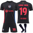 Barcelona Away Shirt Kids Size 24-25 No. 19 Lamine Yamal Football Clothing XL
