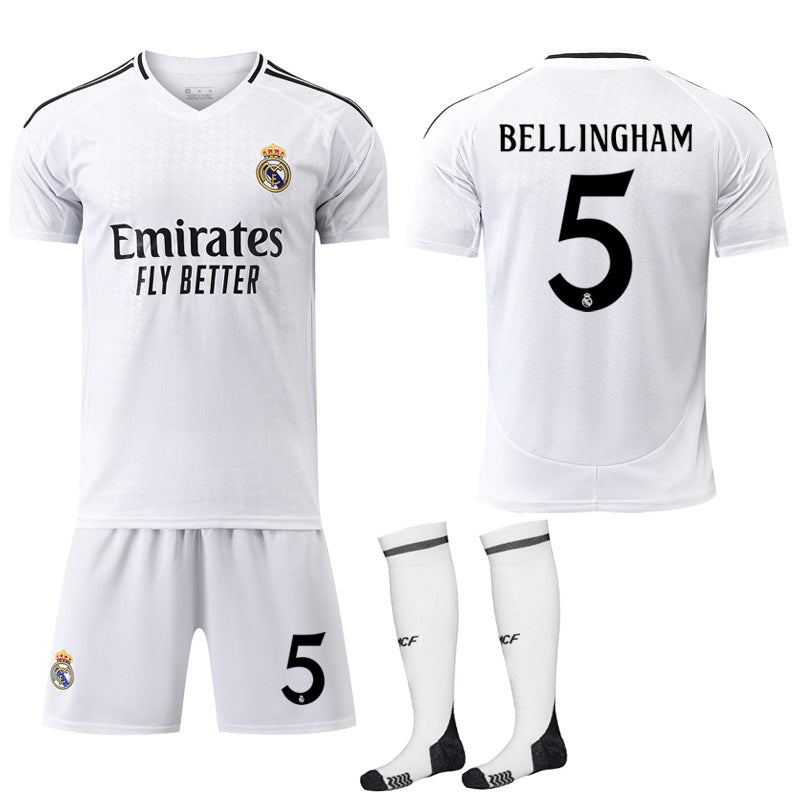 Summer Sale Real Madrid Home Shirt Kids & Adults 2024-2025 with Socks No.5 Bellingham No.5 Bellingham No.5 Bellingham No.5 Bellingham No.5 Bellingham No.5 Bellingham XL