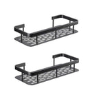 2pcs Bathroom Shelf No Drilling Wall Mount Corner Shelf Shower Storage Bracket Toilet Makeup Organization