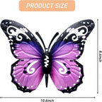 10.6\" Metal Butterfly Wall Decor, Butterflies Indoor Outdoor Hanging Wall Art for Patio Garden Yard Fence Home Living Room