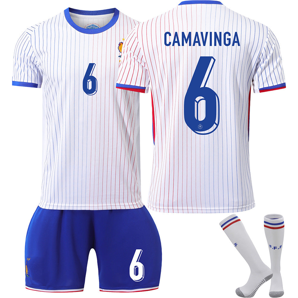 France 2024 jersey football shirt UEFA Euro edition home kids adult set no. 6 CAMAVINGA With socks XXL