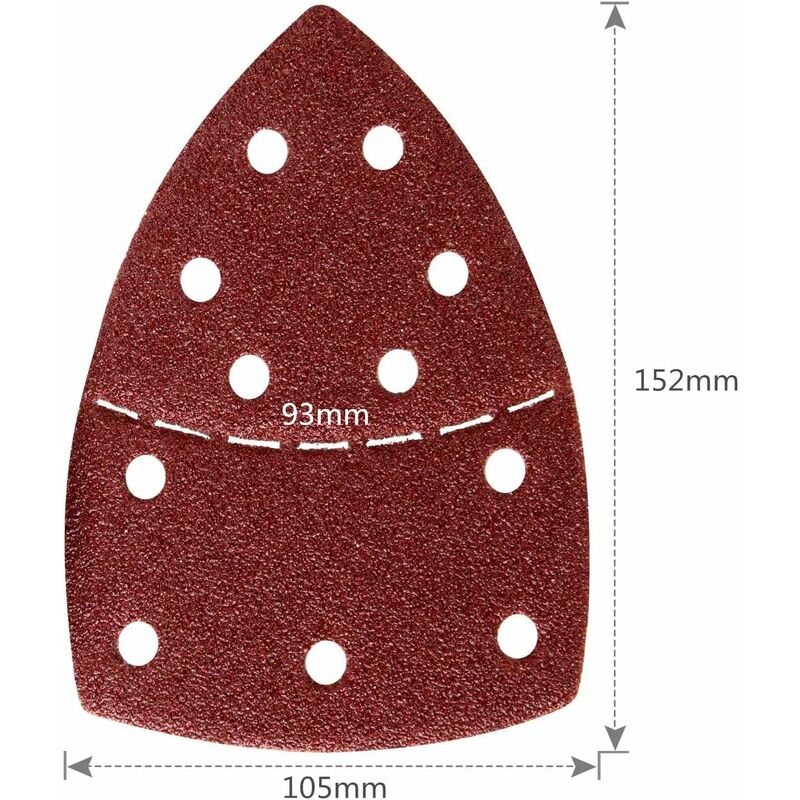Sandpaper, Sandpaper for Bosch PSM 100A, PSM 160, PSM 200 AES, PSM 18, PDA 180, PSM 160 A/PSM 80/PRIO, 105 mm x 152 mm, 60-pack, Grit P40