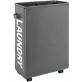 22\" Narrow Rolling Laundry Hamper with Handle and Wheels, Collapsible Laundry Hamper, Foldable Laundry Sorter and Organizer, Large Storage Basket (Gray)