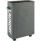 22\" Narrow Rolling Laundry Hamper with Handle and Wheels, Collapsible Laundry Hamper, Foldable Laundry Sorter and Organizer, Large Storage Basket (Gray)