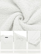Women's 2-Piece Clothing Set, Fuzzy Fleece Pajama Set Long Sleeve, White XL