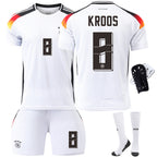 Germany Home Euro 2024 Jersey Football Shirt Kids Men Kit No.8 KROOS With socks+protective gear M