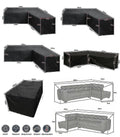 12 Sizes L-Shape All-Weather Cover Waterproof Rattan Corner Furniture Protector Garden Patio Outdoor Sofa Cover Dust Cover270*200*82cm