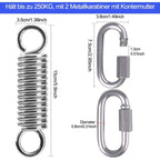 Ceiling Mount Hanging Chair Spring, Hammock Hanging Hooks Kit Stainless Steel 360° Rotation Ceiling Mount up to 450 kg
