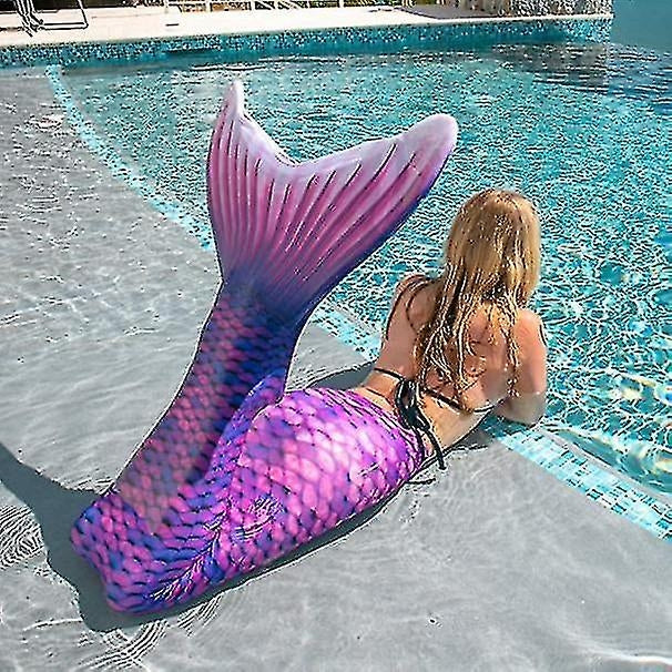Children's Durable Mermaid Tail for Swimming, Monofin Included - Perfect Purple Adult XL
