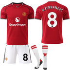 Manchester United Home Shirt 2025-2026 with Socks, Adult & Kids, No.8 B.Fernandes No.8 B.Fernandes XXL