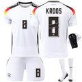 Germany Home Euro 2024 Jersey Football Shirt Kids Men's Kit No.8 KROOS With socks+protective gear S
