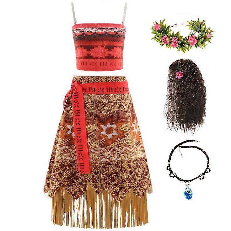 Princess Vaiana Cosplay for Girls Halloween Masquerade Carnival Party Costume Complete Set Full Set 160