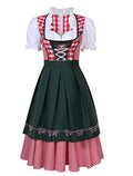 High Quality Traditional German Checkered Dress Oktoberfest Costumes for Adult Women Halloween Fancy Party Style L l