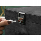 Black Jewelry Box with Key Lock and Multiple Compartments Black—yux